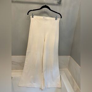 Chic Cream Wide Leg Women's Pants